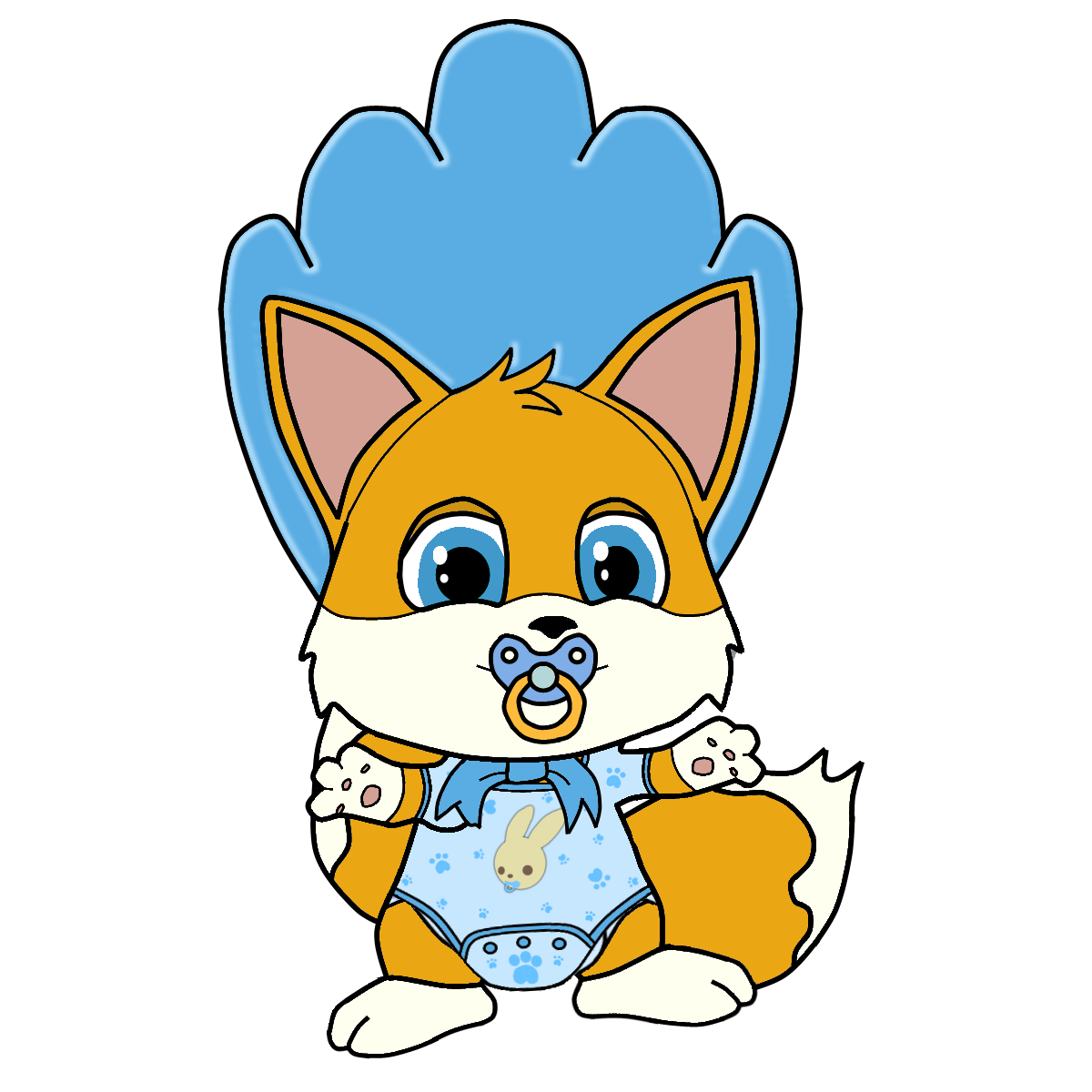 Baby tails the fox