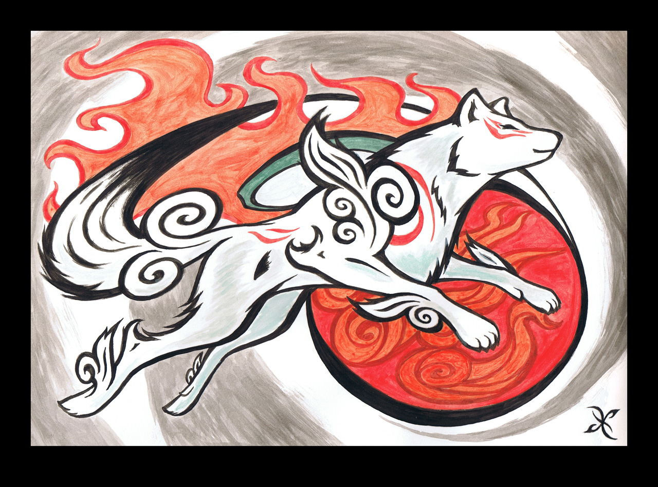 So beautiful!!  Amaterasu, Okami, Ink illustrations