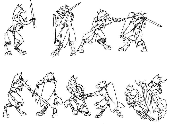 sword and shield poses