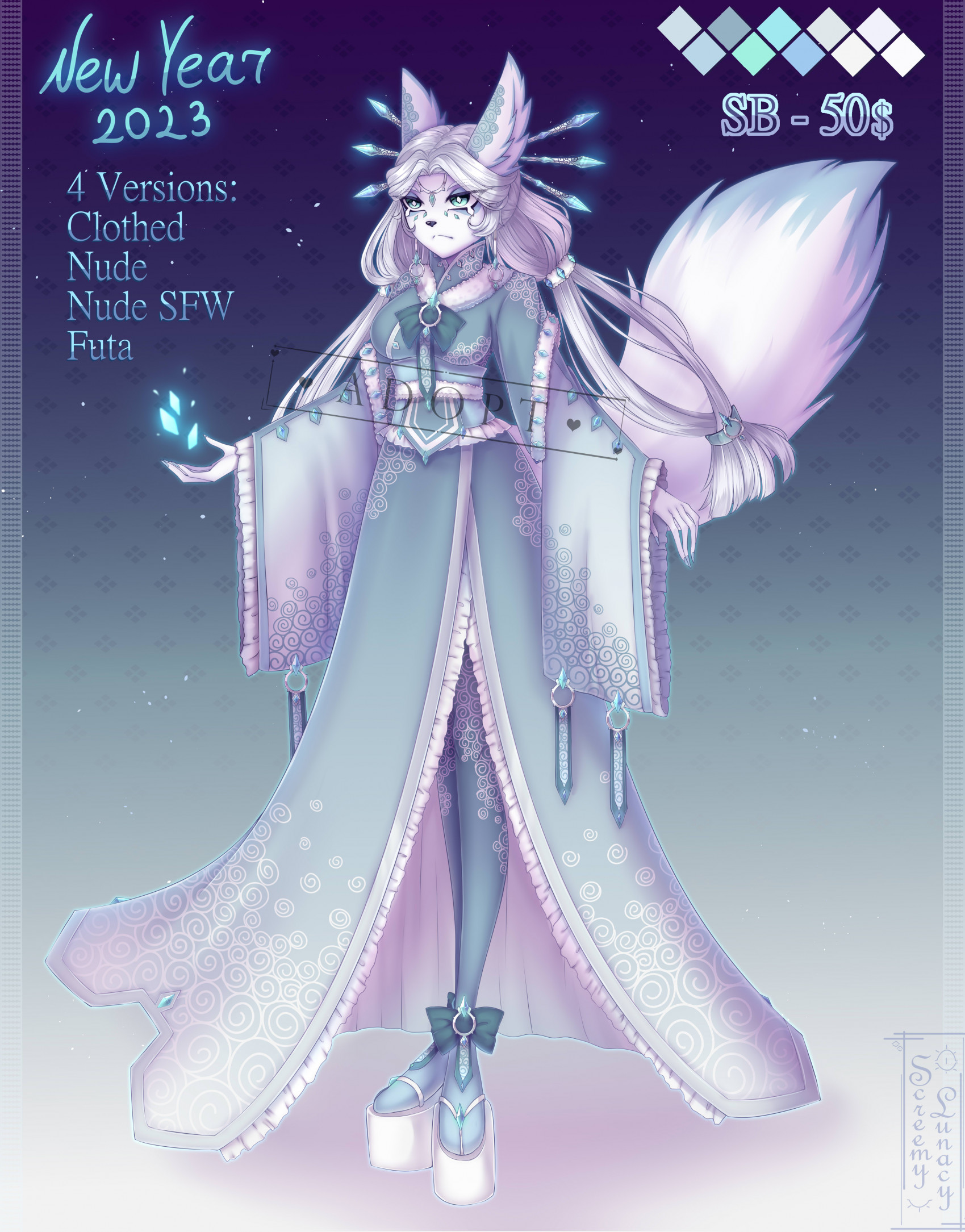 SOLD New Year 2023 Adopt by ScreemyLunacy Fur Affinity dot