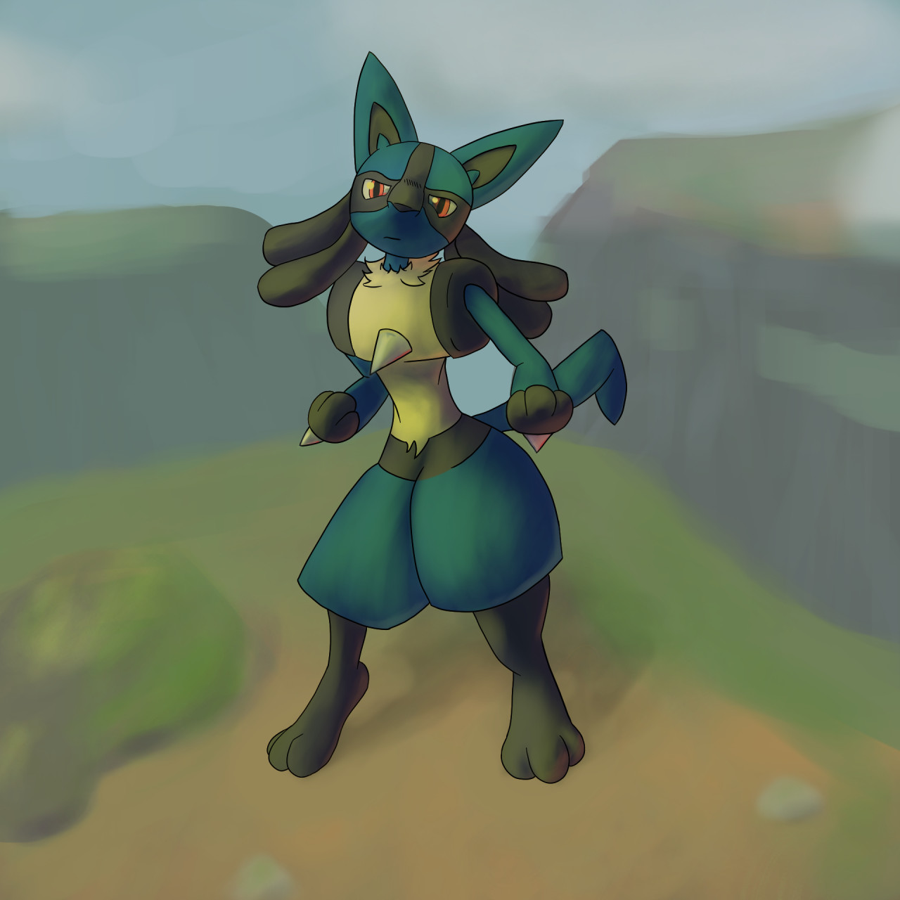 Lucario fanart by Neon0007 -- Fur Affinity [dot] net