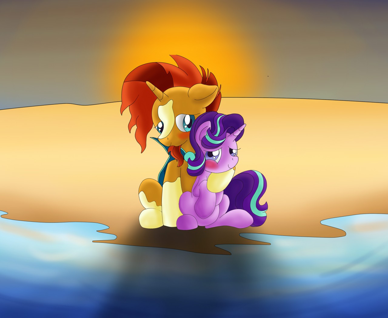 Glimmer and sunburst on beach (starburst) by seenty -- Fur Affinity [dot]  net