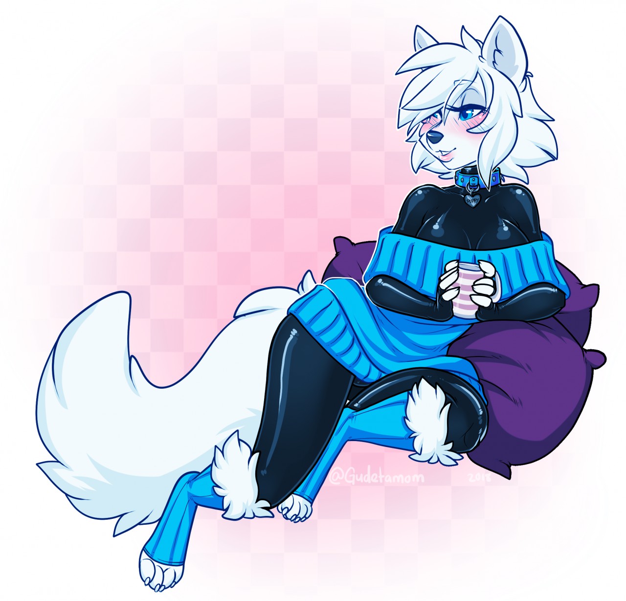 Lounging in Latex by SelinMalianis -- Fur Affinity [dot] net