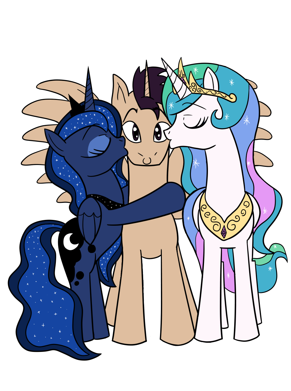 Comm: Omega x Celestia and Luna by sergeant16bit -- Fur Affinity [dot] net