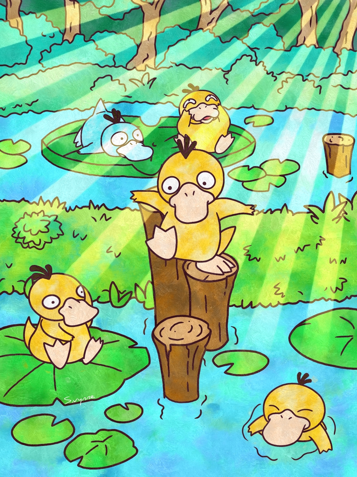 Psyduck Pond by Serivynne -- Fur Affinity [dot] net