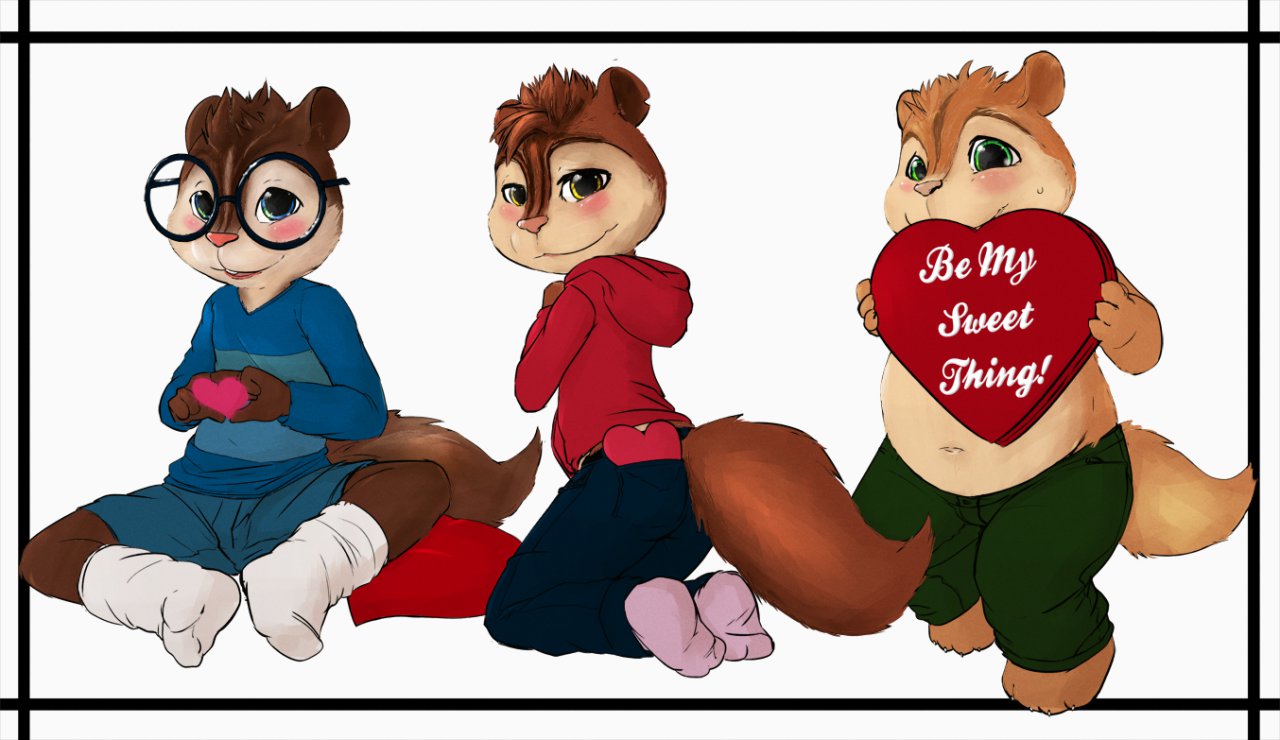 Alvin and simon kiss