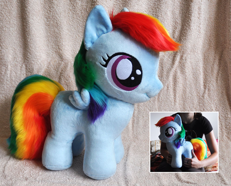 giant stuffed rainbow dash toy