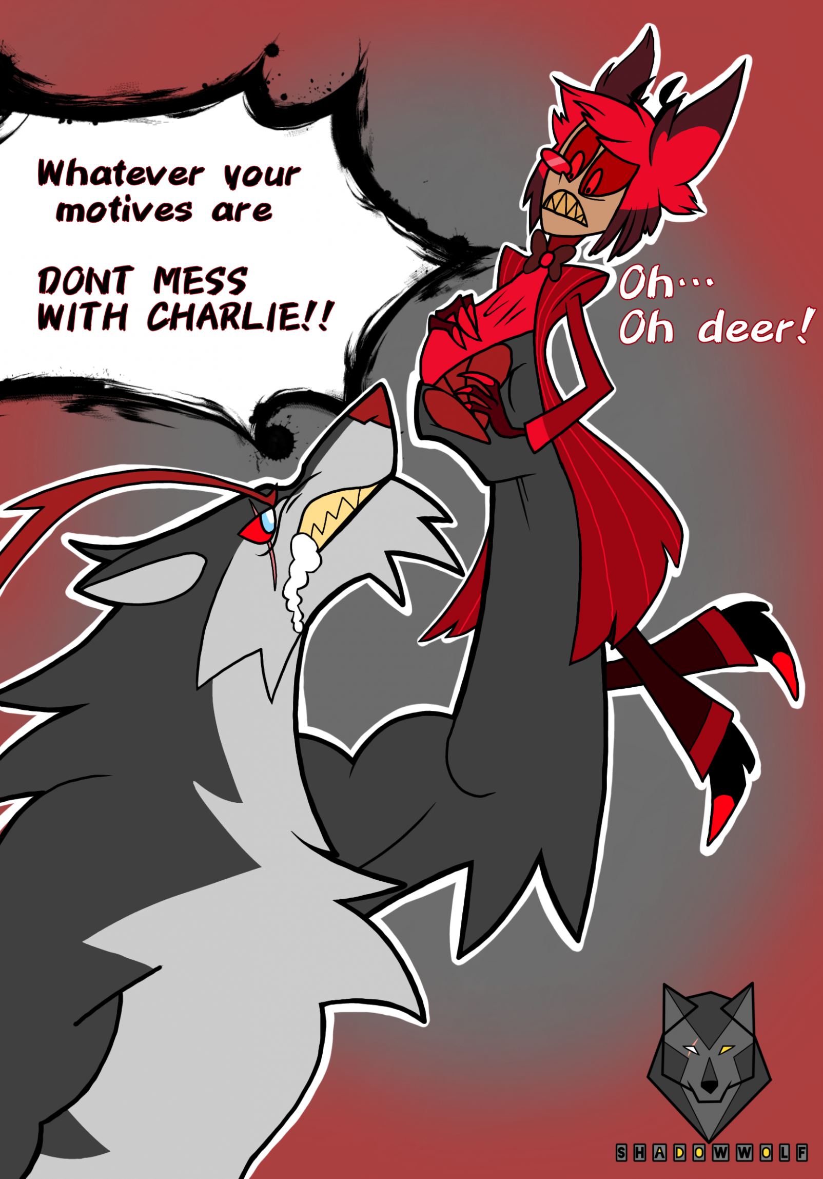 HAZBIN HOTEL: Lunar threatens Alastor by ShadowWolf82 -- Fur Affinity [dot]  net