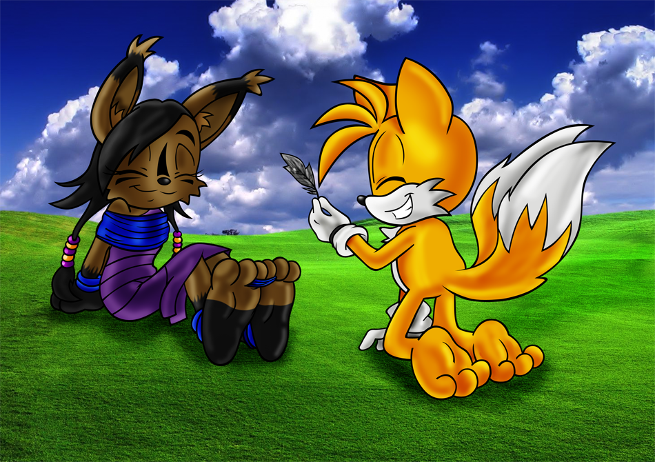 Tails...*giggles*...that tickles! 