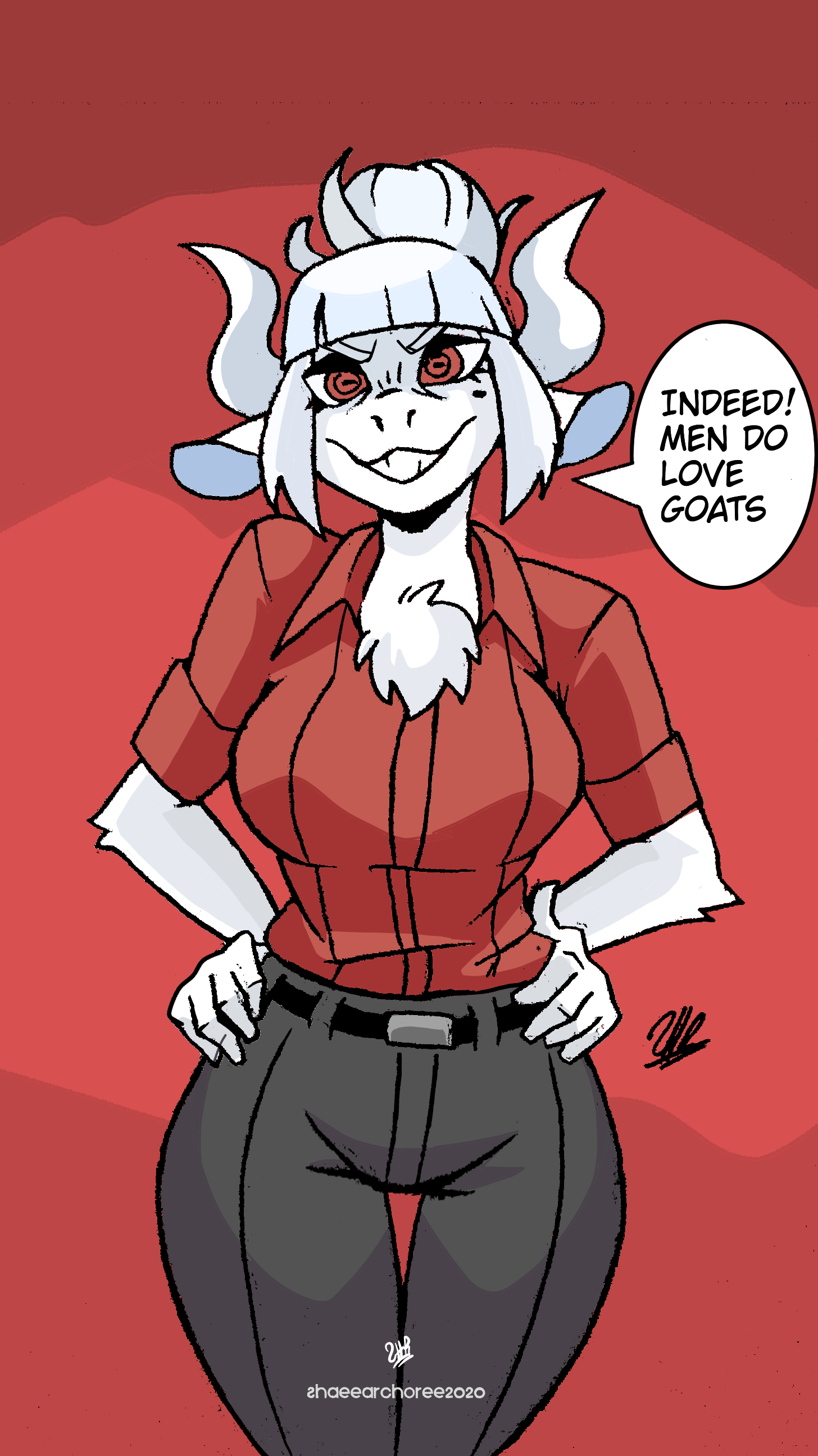 Helltaker Goat Lucifer (Alt) by ShaeeArchoree -- Fur Affinity [dot] net
