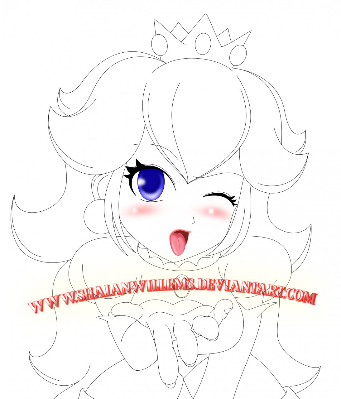 Princess Peach naughty Lineart by ShaianWillems -- Fur Affinity [dot] net