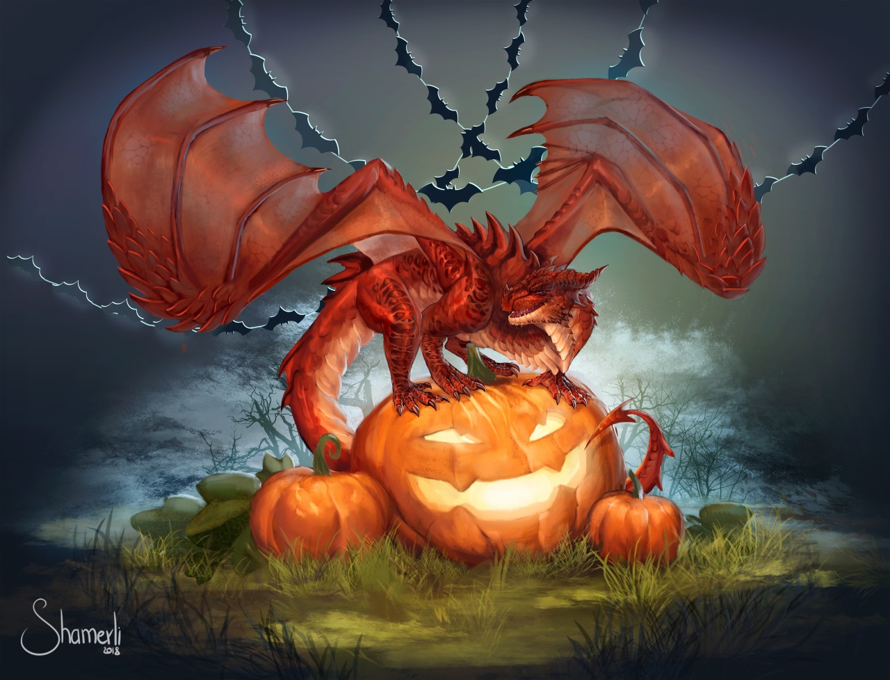 halloween dragon by Shamerli Fur Affinity [dot] net