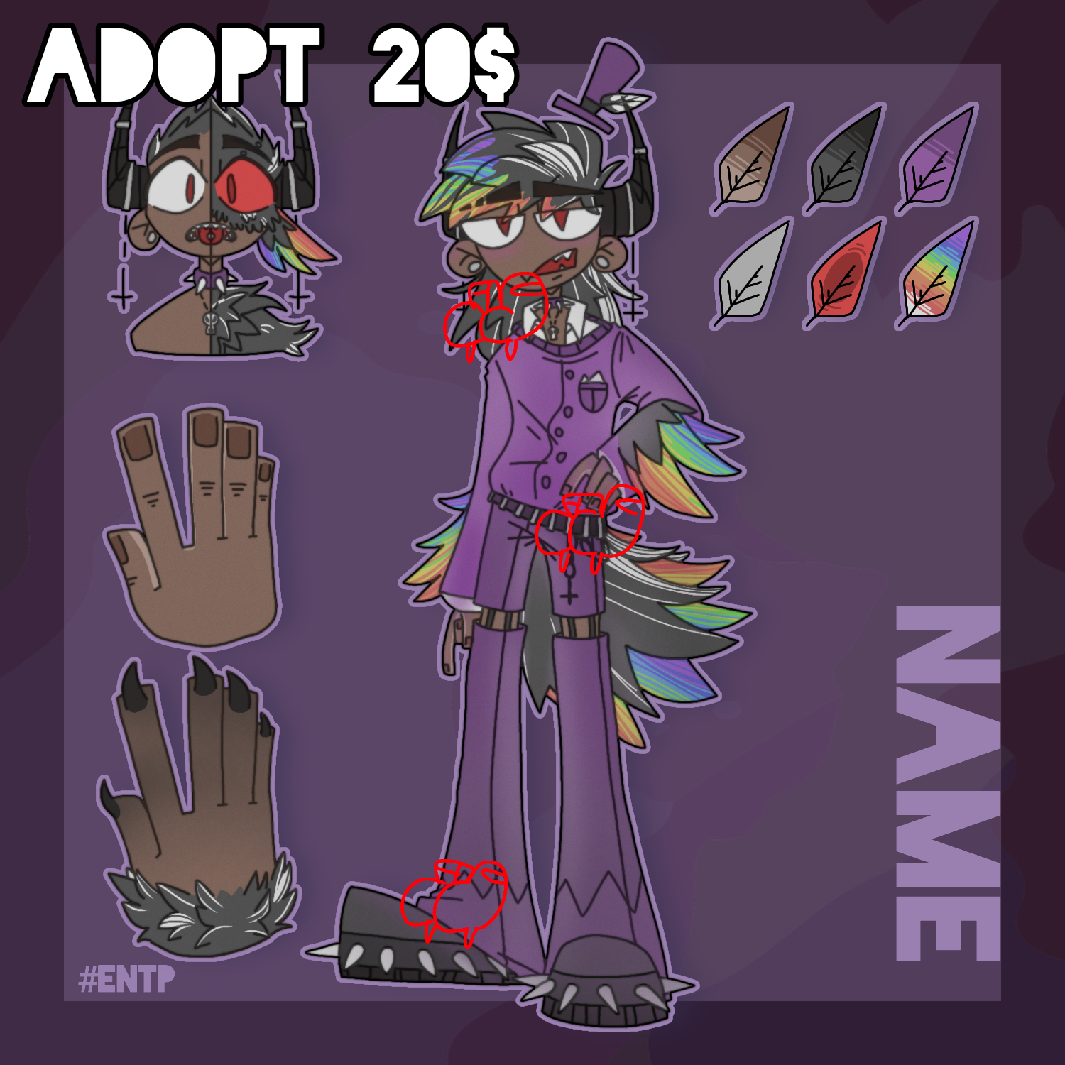 🦜ENTP parrot demon adopt🦜 [DISCOUNT TILL MAY ... by ShameS_S -- Fur ...