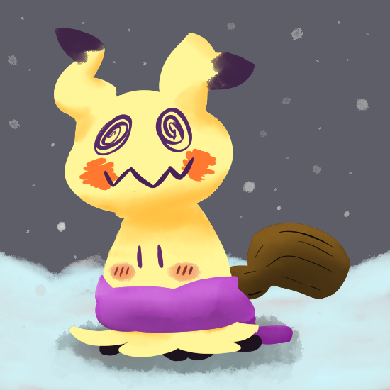 Mimikyu in the snow