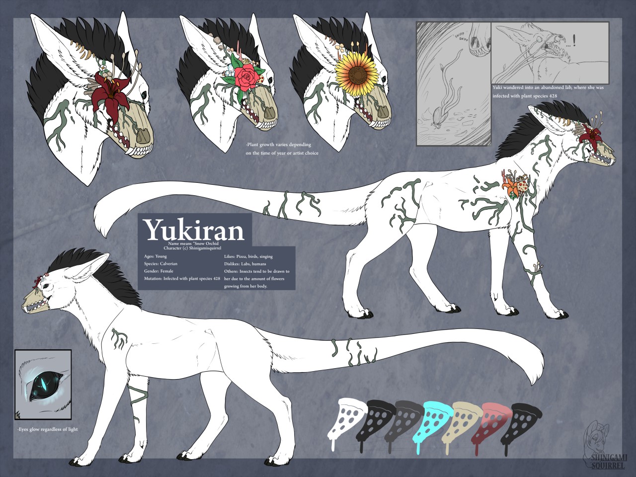 Yukiran Ref Sheet (Botanic) by Shinigamisquirrel -- Fur Affinity