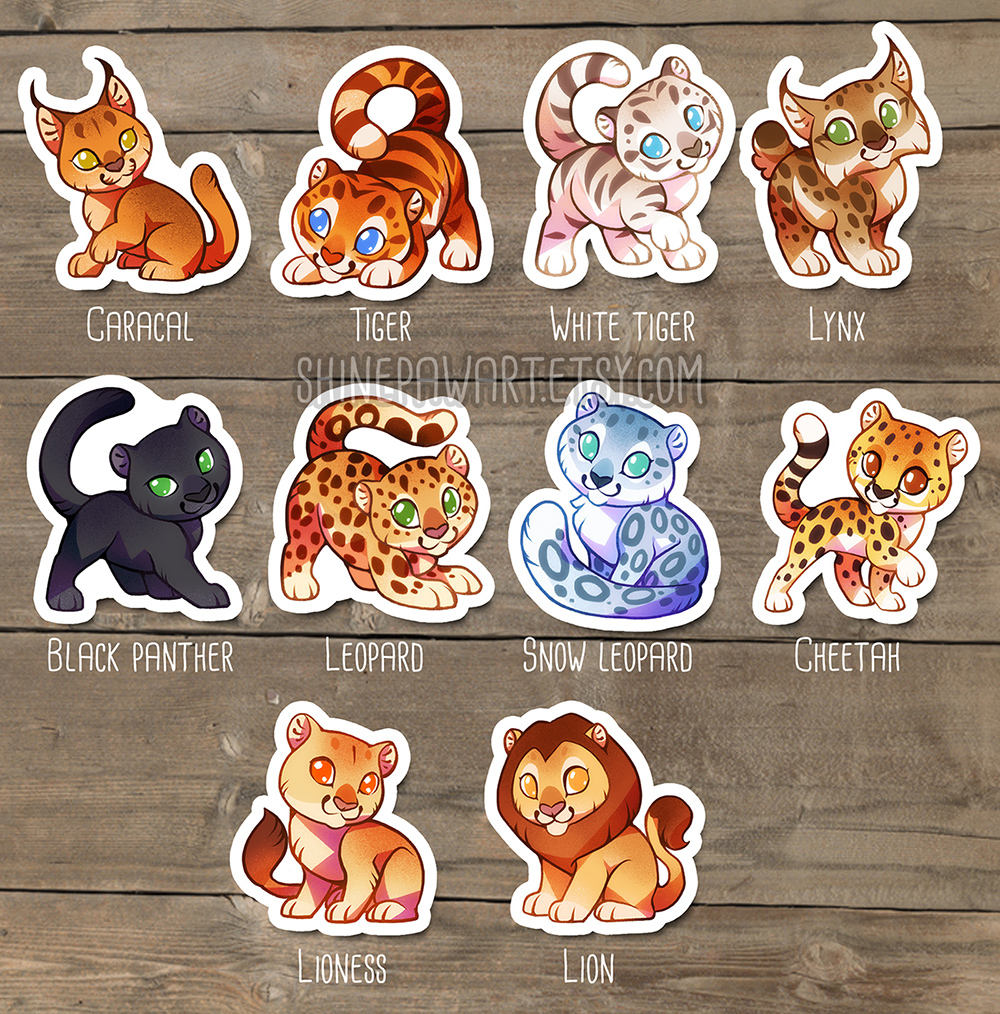 Tiger Shiny Sticker Set Tiger Shiny Sticker Set