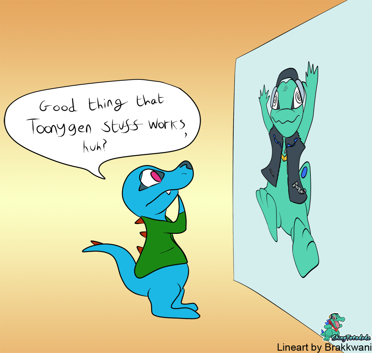 totodile laughs at totodile's scary face attack 