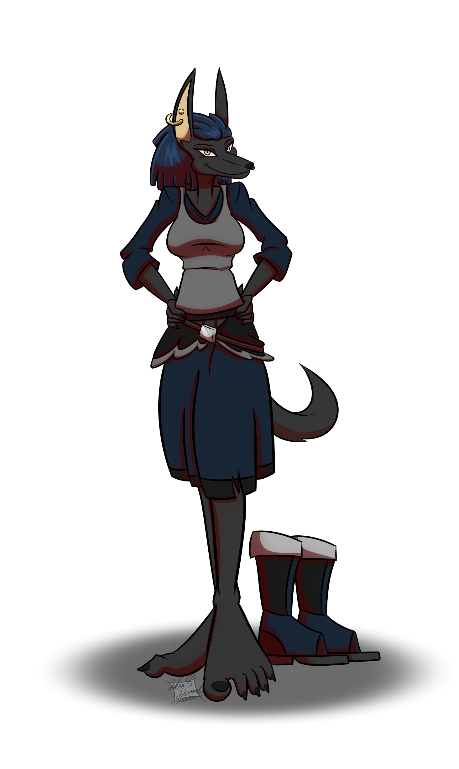 Jackal Girl Nisha (New OC) by Shocker -- Fur Affinity [dot] net