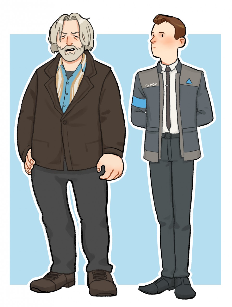 Connor and Hank / Digital Painting / Detroit: Become Human / 