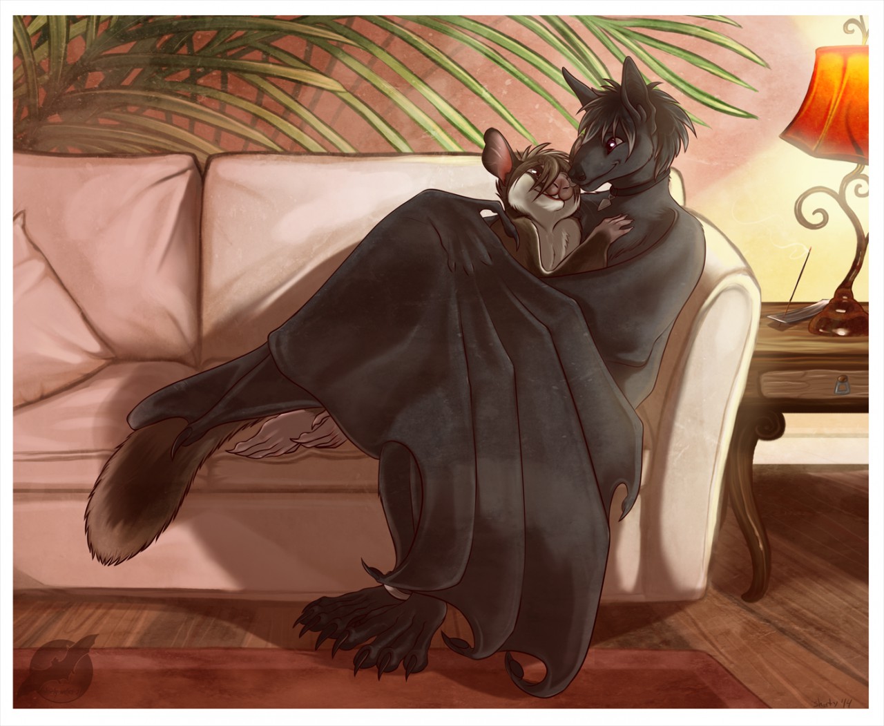 Cuddling on the Couch by shorty-antics-furries -- Fur Affinity [dot] net