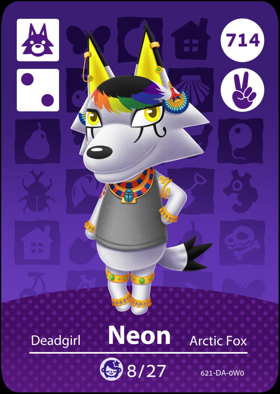Animal Crossing style card for Neon by SiDniTheFox -- Fur Affinity [dot] net