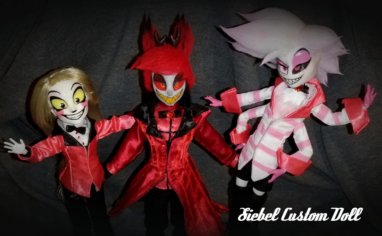 OOAK Hazbin Hotel (Charlie, Alastor and Angel Dust) by SiebelCustomDoll --  Fur Affinity [dot] net