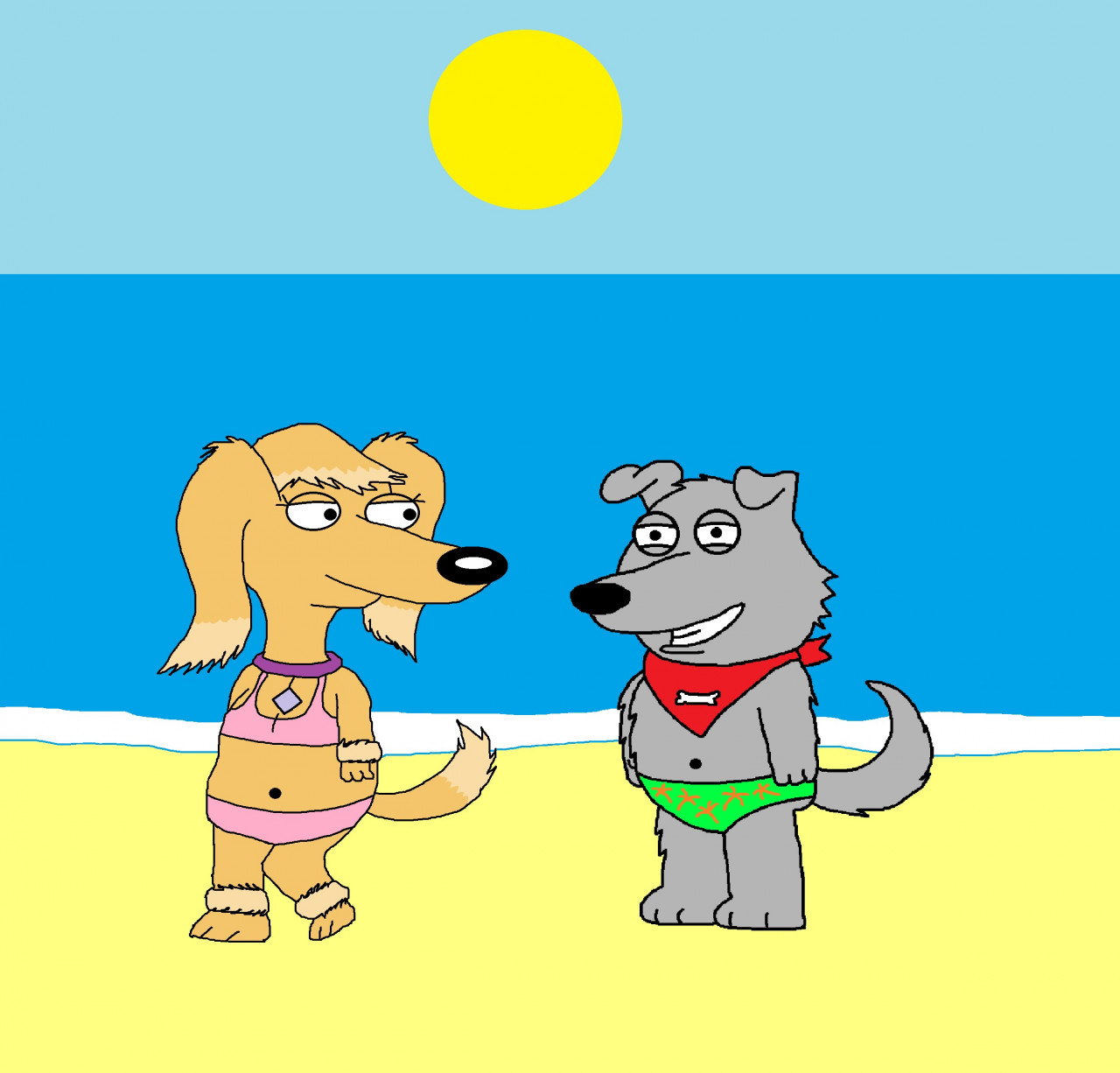 Ellie and New Brian at the Beach by SiggytheBlackBear -- Fur Affinity [dot]  net