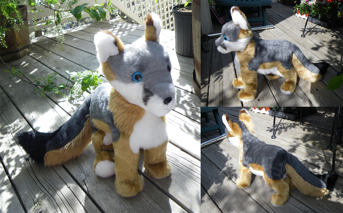 gray fox stuffed animal