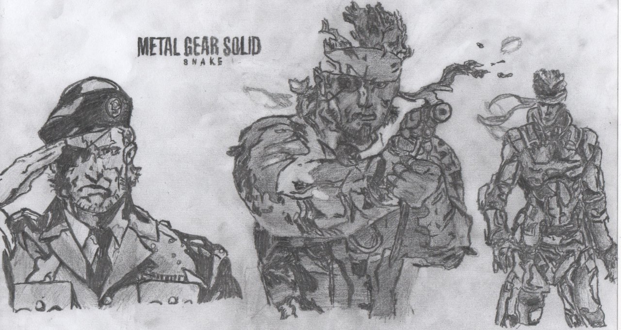 Drawing Solid Snake by Yoji Shikawa