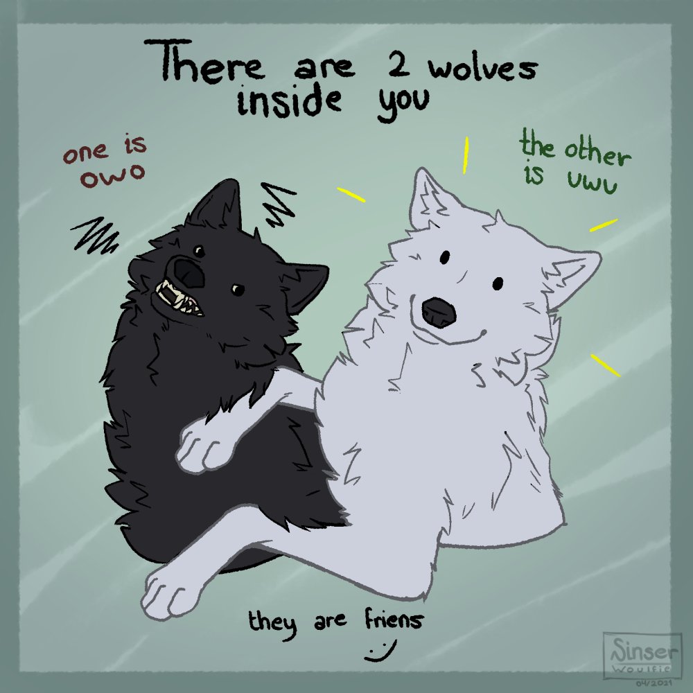 there are 2 wolves inside you by sinser115 Fur Affinity [dot] net