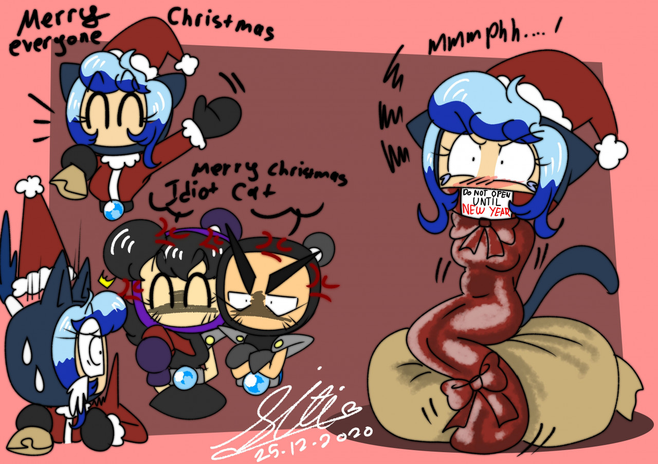 DOODLE::Naughty Santa Kitty 10 by sitinuramjah -- Fur Affinity [dot] net