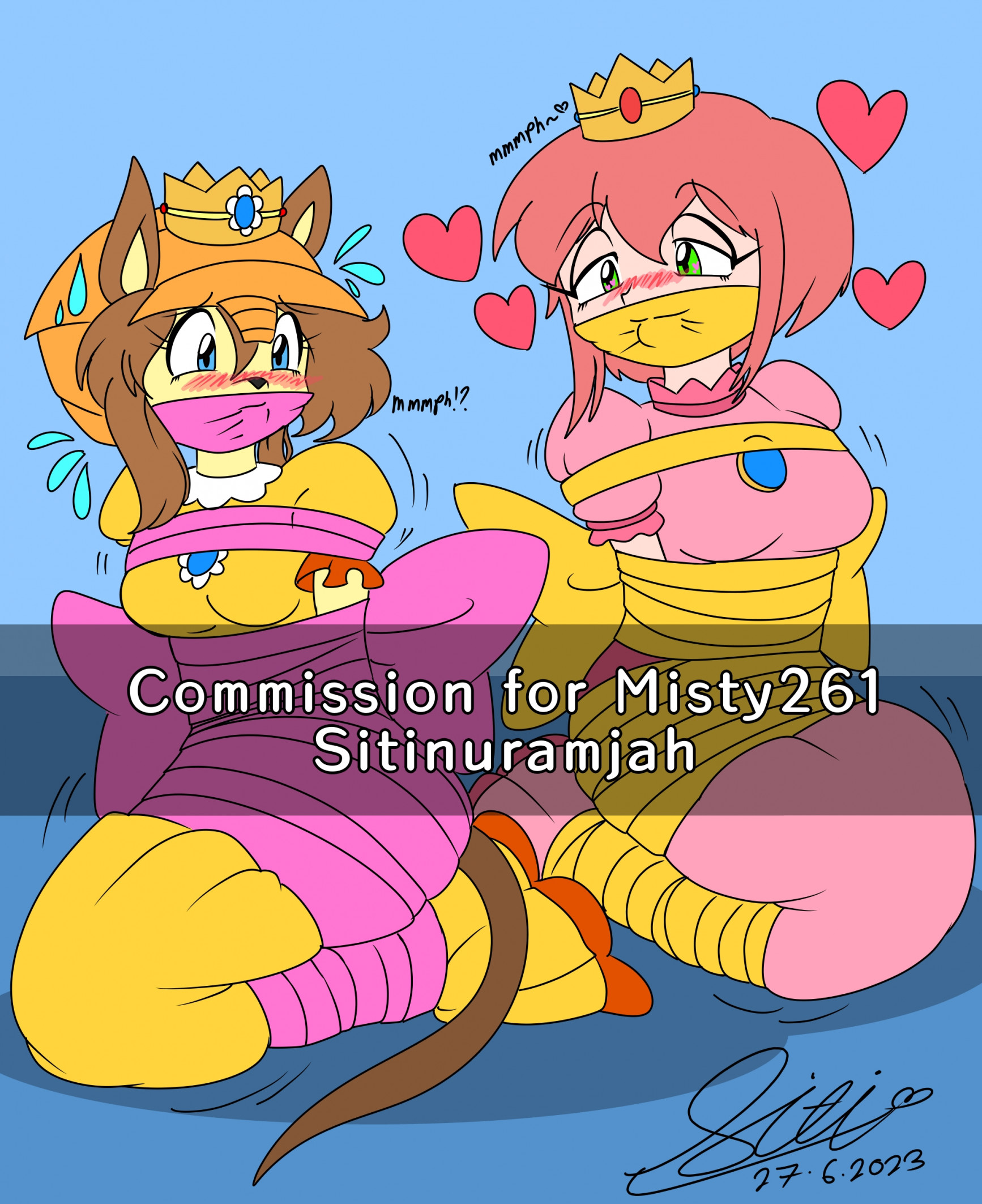 COMM::Two Princesses In Tied Ribbons by sitinuramjah -- Fur Affinity [dot]  net