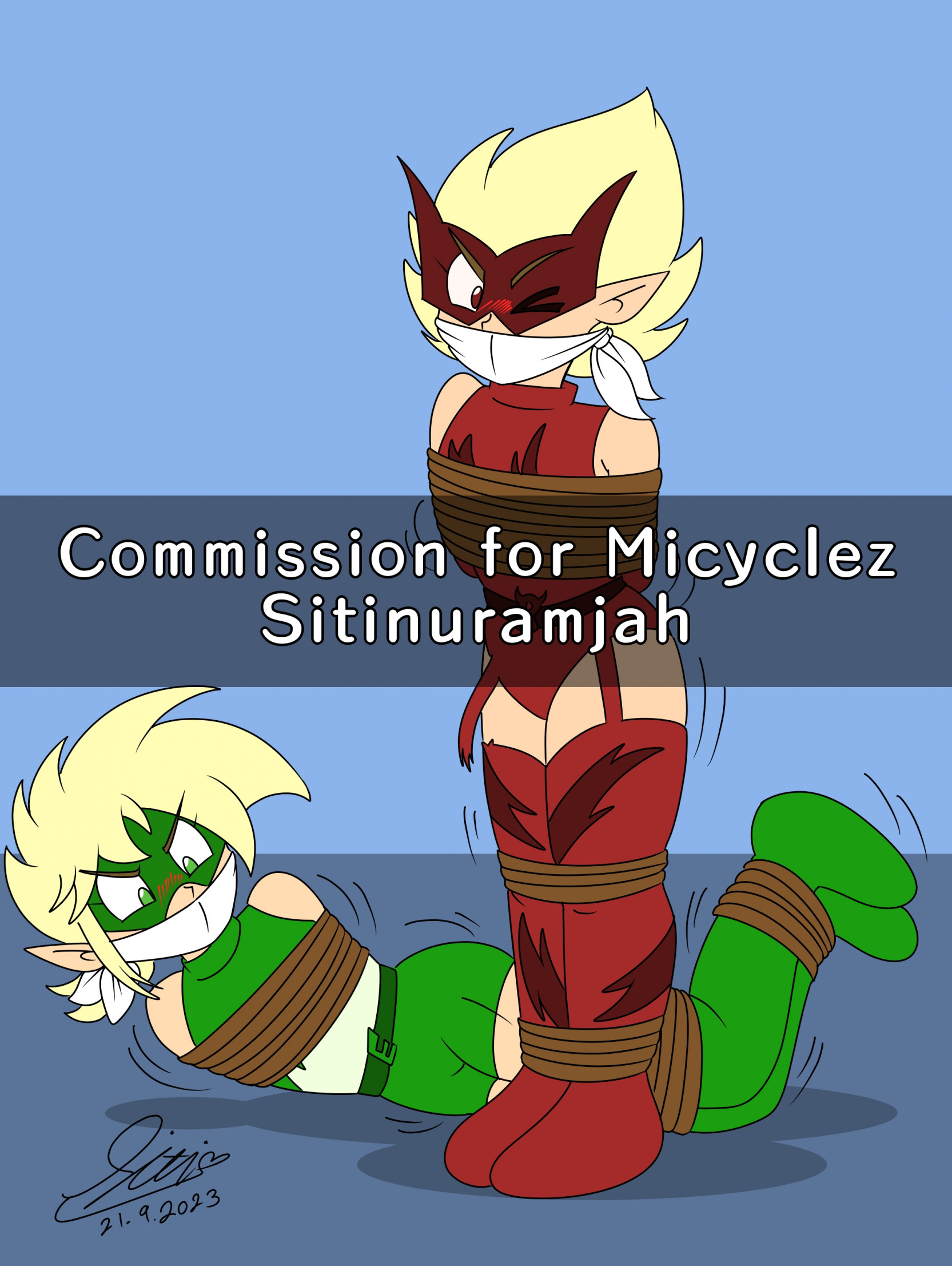 COMM::Emerald and Ruby in Tied Up by sitinuramjah -- Fur Affinity [dot] net