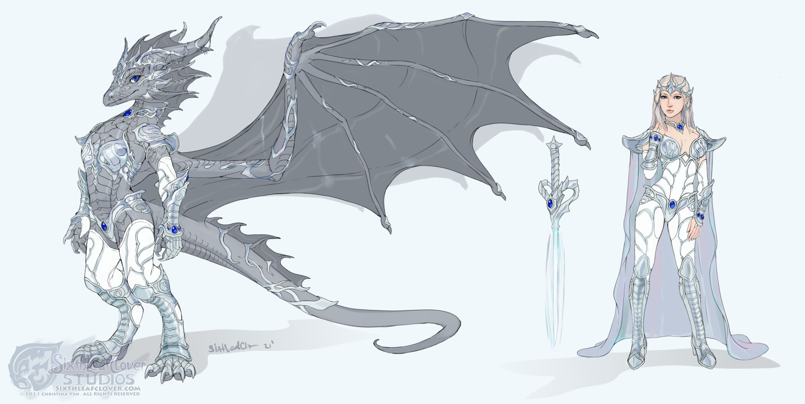 Nashia The Silver Dragon And Human Form By Sixthleafclover Fur 