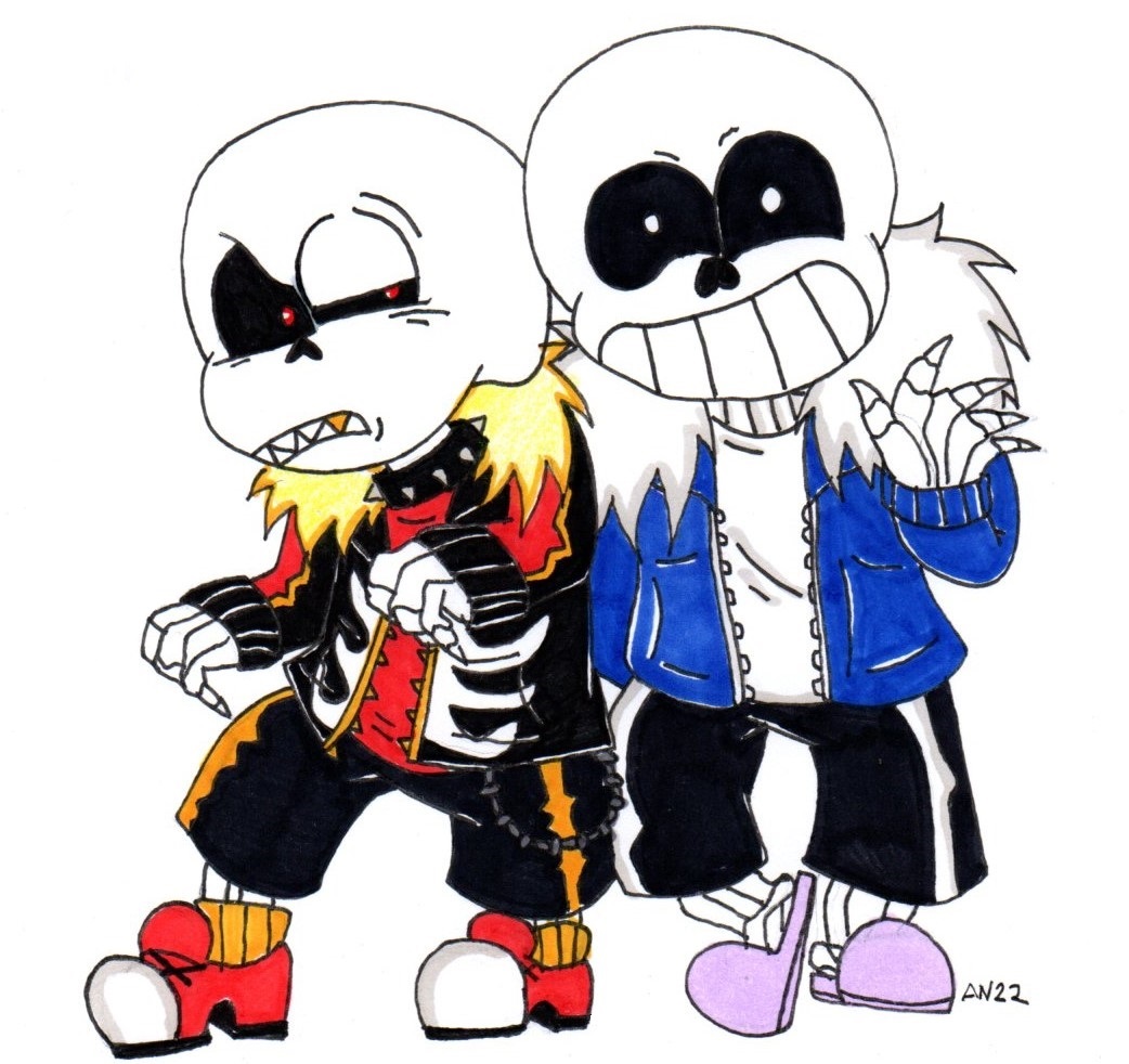 Underfell Papyrus x Sans by SkeleSlay -- Fur Affinity [dot] net