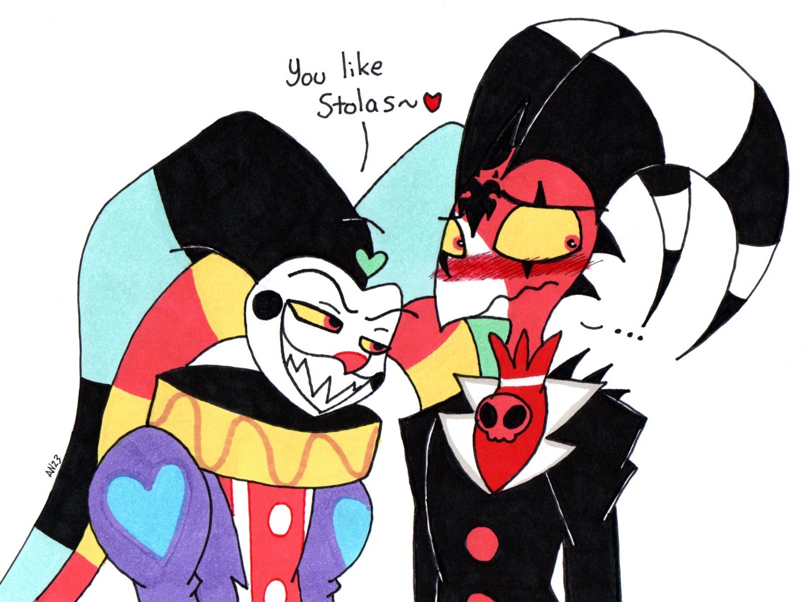 COMM- Fizz teases Blitzo about liking Stolas by SkeleSlay -- Fur Affinity  [dot] net