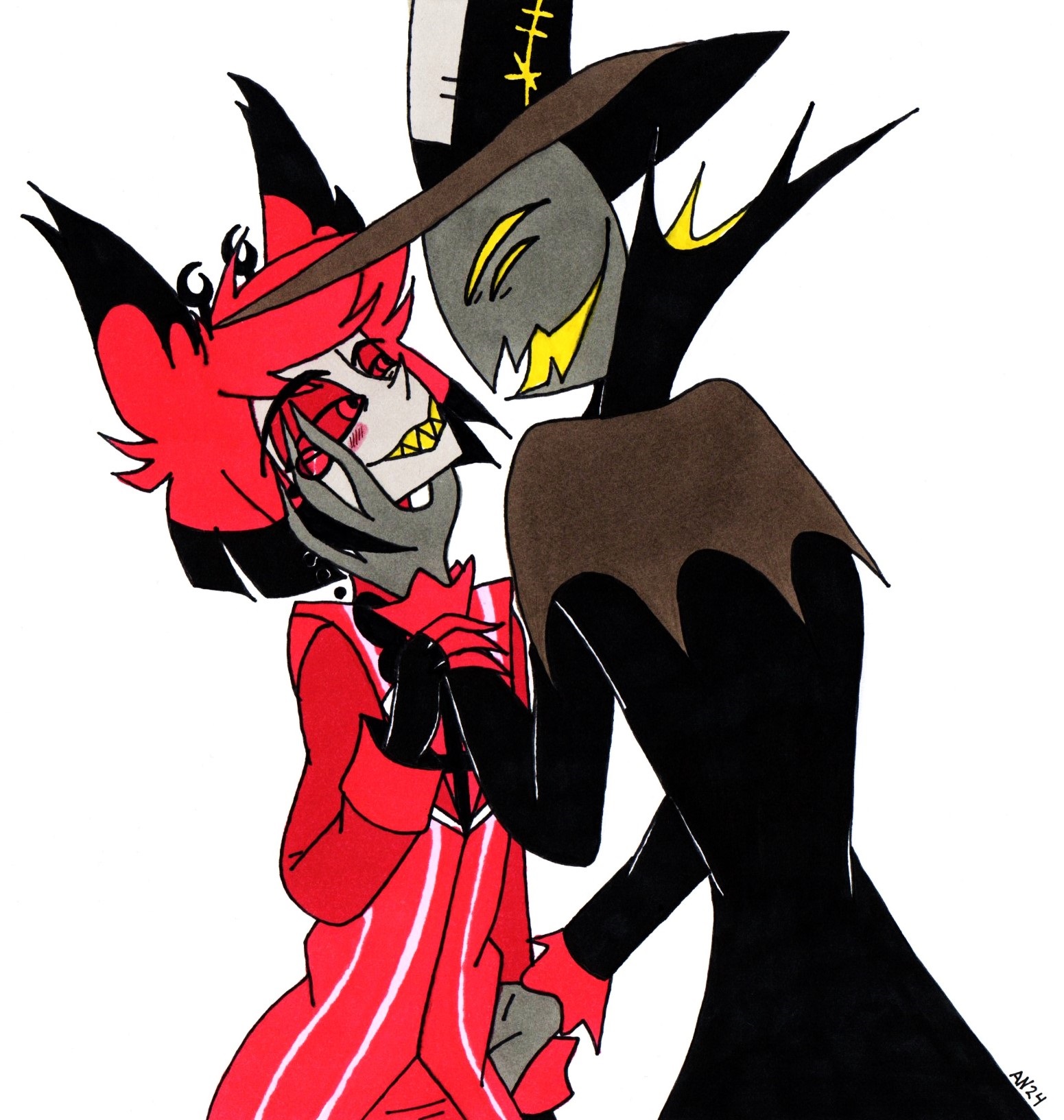 Zestial x Alastor by SkeleSlay -- Fur Affinity [dot] net