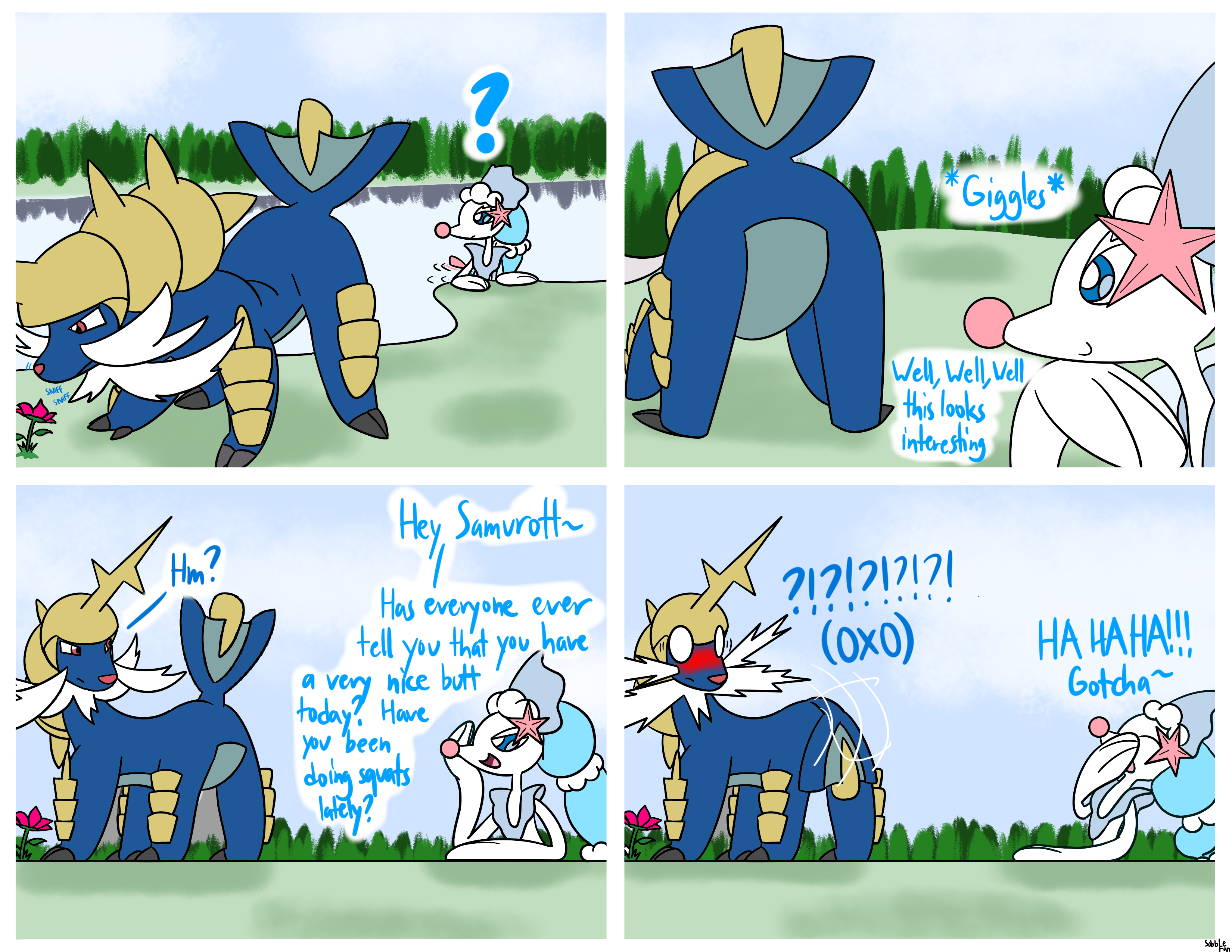 Samurott and primarina