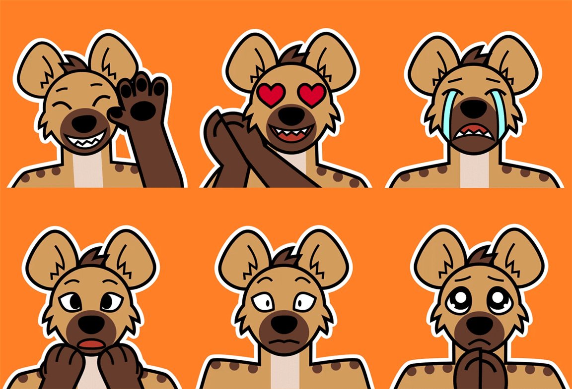 Animated hyena Telegram sticker pack by Skunkerz -- Fur Affinity [dot] net