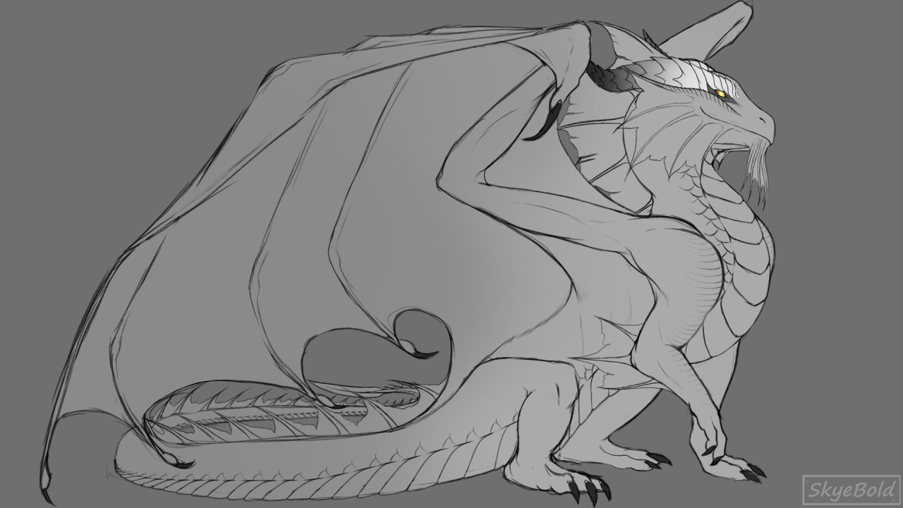 Bahamut Sketch by SkyeBold -- Fur Affinity [dot] net