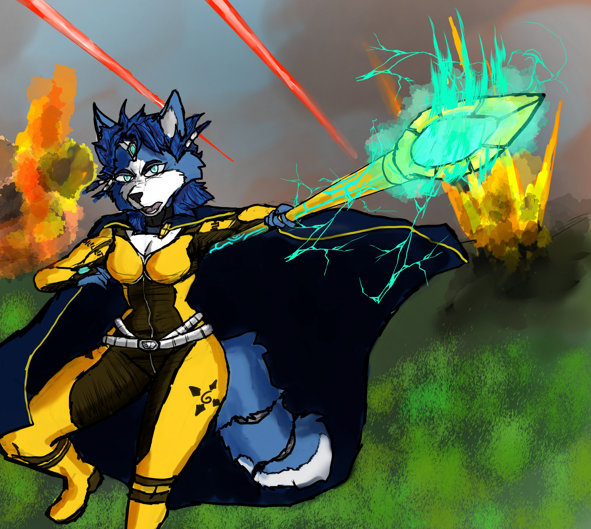 Krystal staff in battle by SkyHunter95 -- Fur Affinity [dot] net