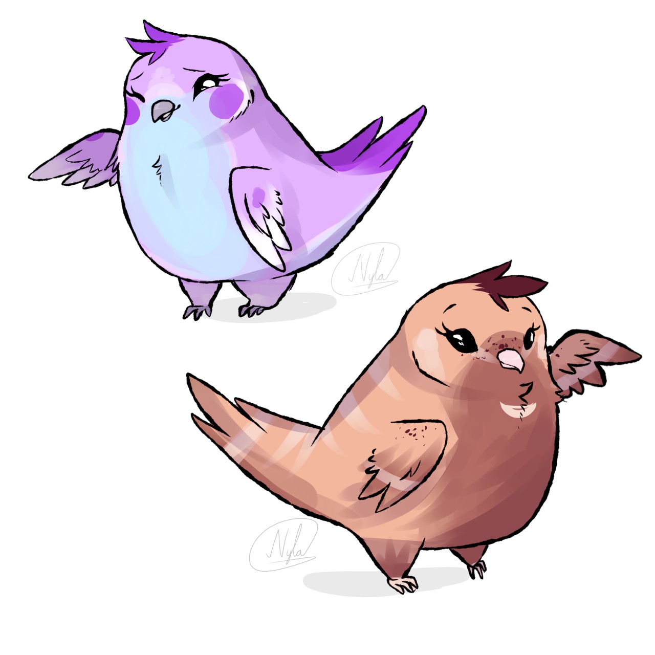 Cute anime-style bird character on Craiyon