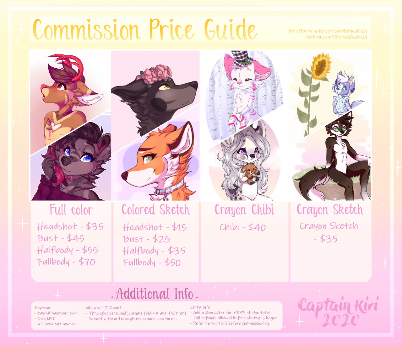 🌻 Commission Price Sheet 🌻