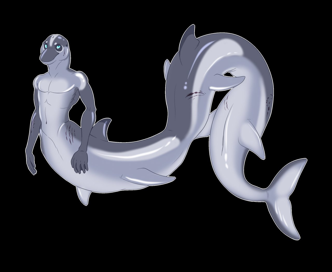 The majestic dolphin taur-train (commission, by Kherrigan) by SlinkyDragon  -- Fur Affinity [dot] net