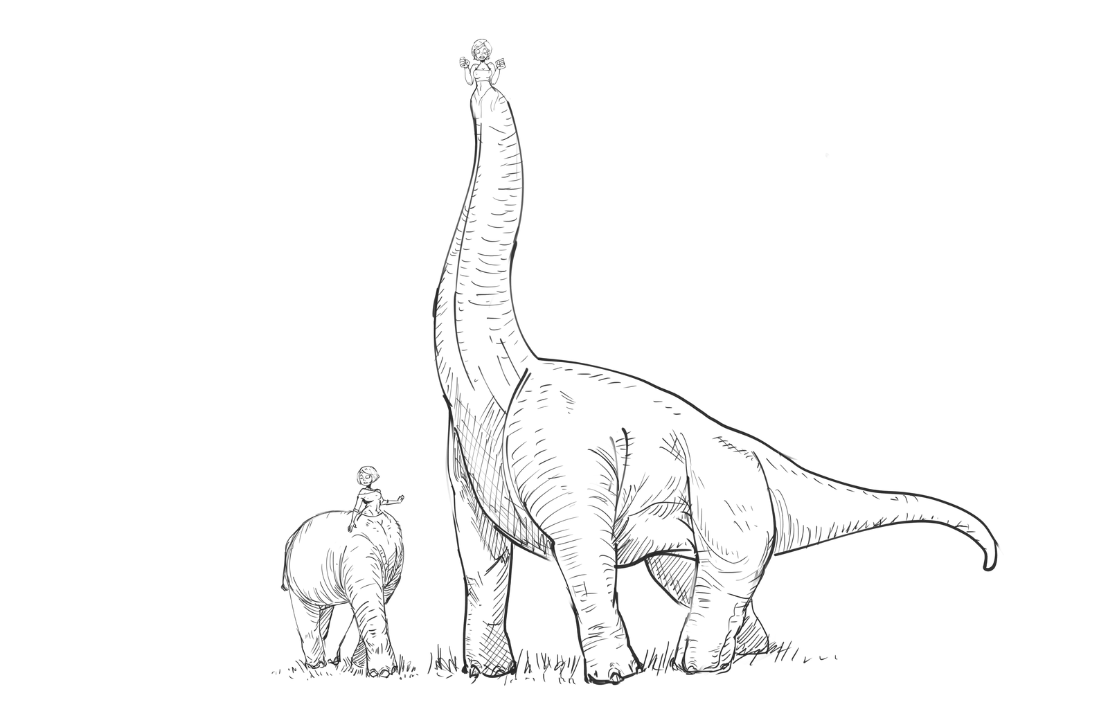 Динозавр Брахиозавр для выжигания рисунок