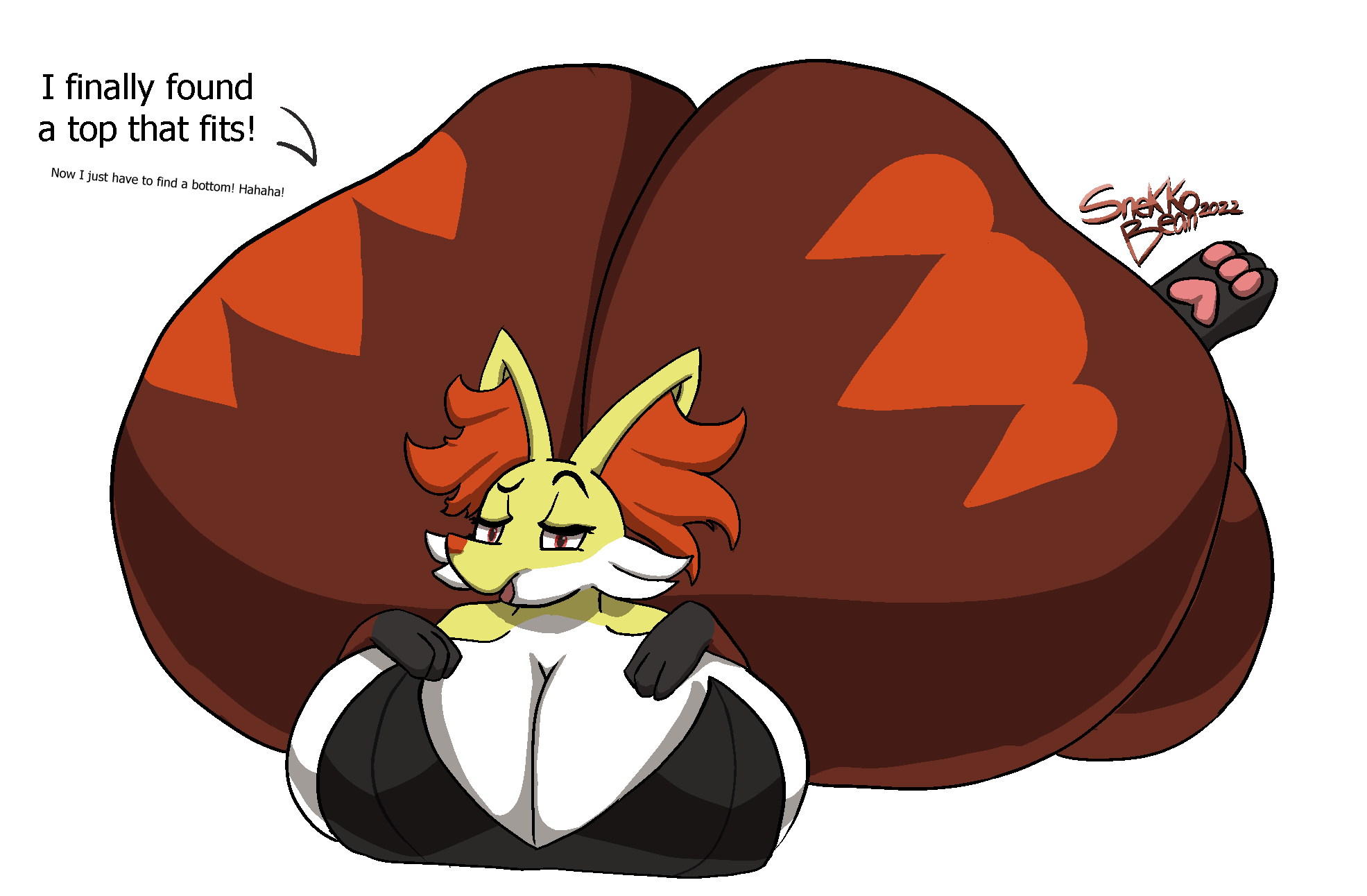 Delphox with a big ass by snekkobean -- Fur Affinity [dot] net