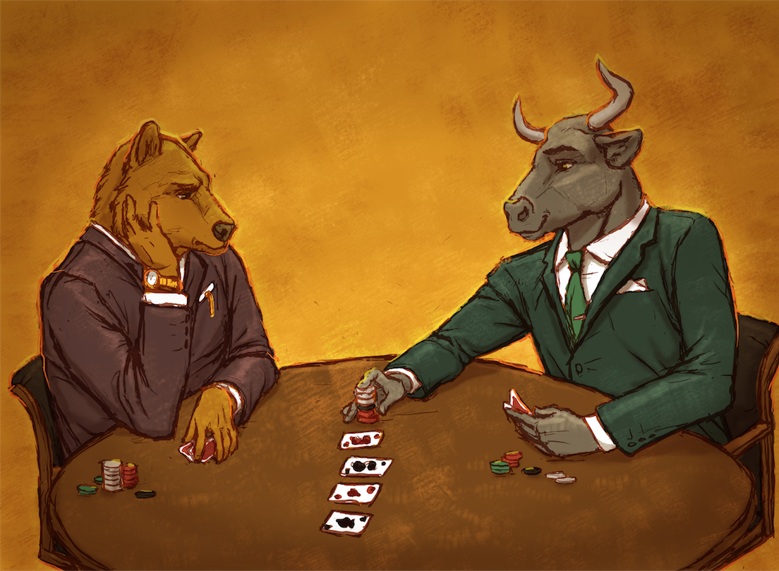 Bear and Bull Playing Poker by SnowRaver -- Fur Affinity [dot] net