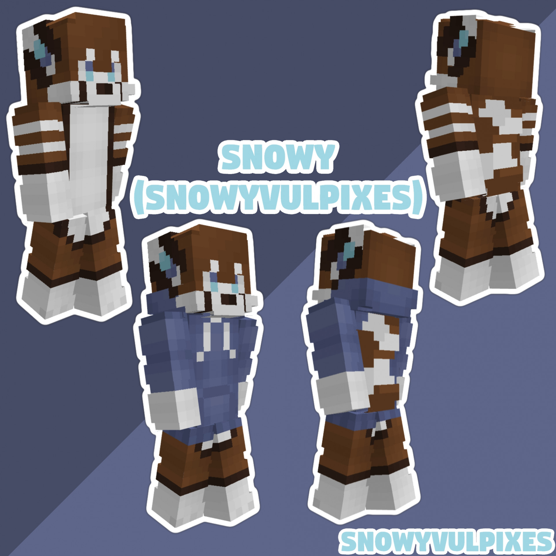 Snowy | Snowy The Red Panda | My Fursona/My Skin (Slim Model) Minecraft Skin