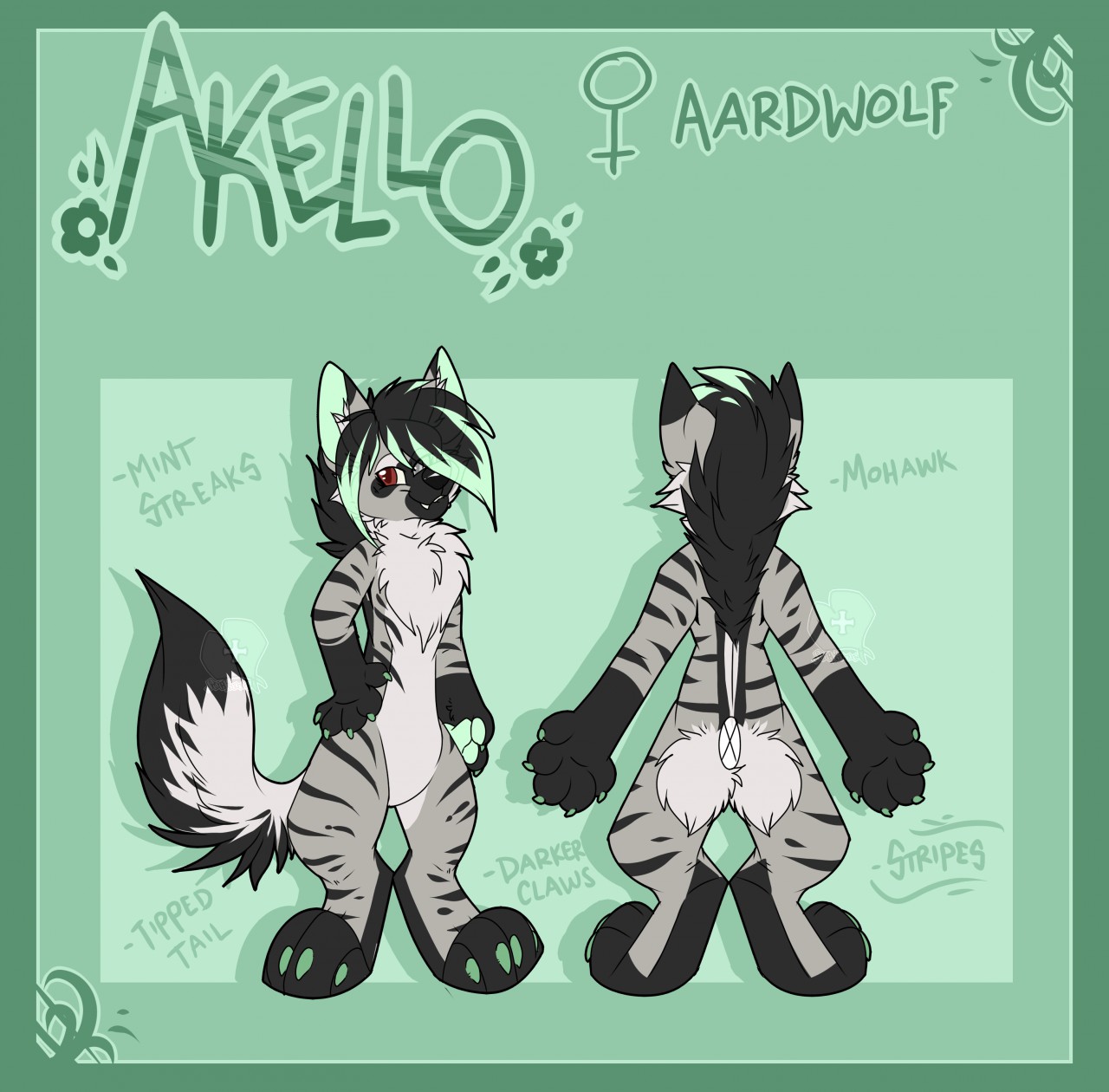 Akello Aardwolf Reference Sheet by Sockune -- Fur Affinity [dot] net