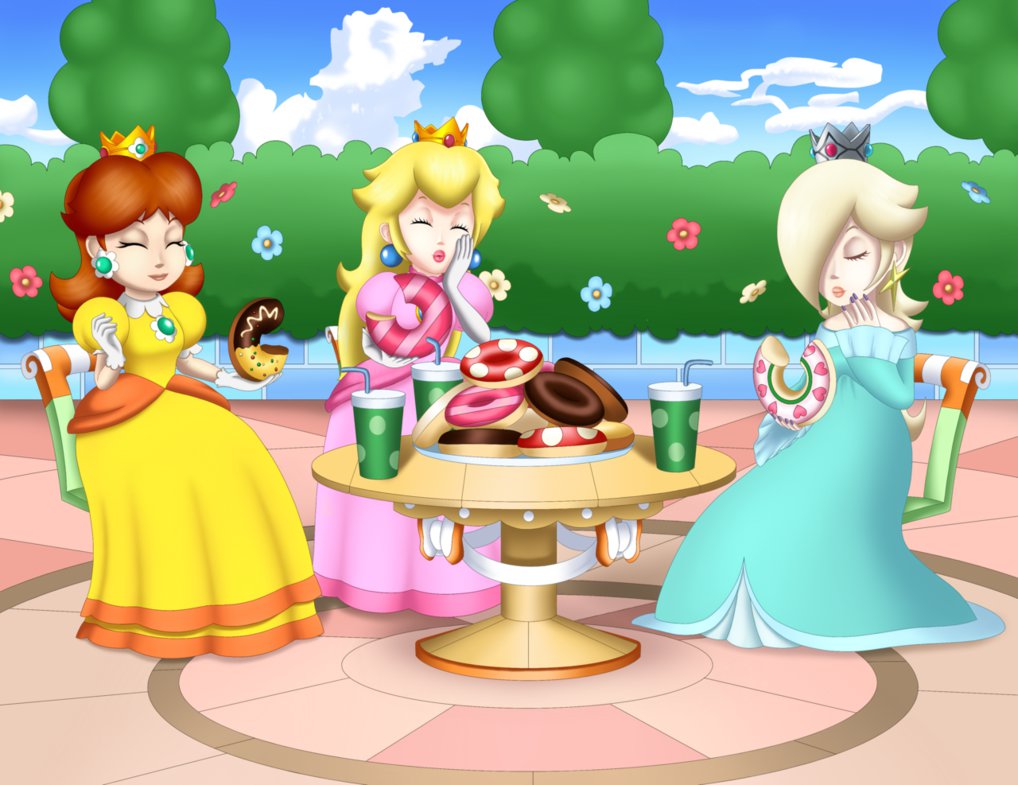 princess peach and daisy and rosalina